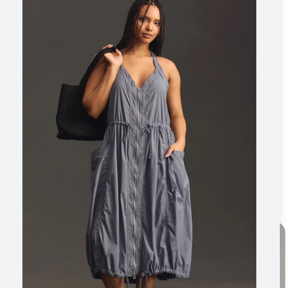 Anthropologie Daily Practice- Free Fall Midi Dress- Slate blue/gray - Picture 3 of 8